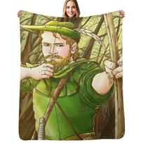 Robin Hood, The Legend Throw Blanket Versatile Cozy Throw Blanket for All Occasions Size: 75*100cm, Weight: 230 GSM