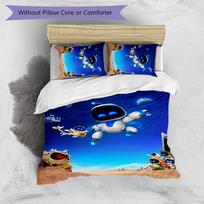 Astro bot Printed 3PCS Bedding Set Soft Breathable Duvet Cover Pillowcases Set Washable Bedroom Decor Home Gift 135cm*200cm