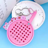 Relaxing Toy Magnetic Drawing Board Keyring Kitten Cartoon Cat Pendant Mini Funny Keychain  Adult rožinė