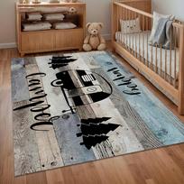 Area Rug Carpet Soft Non Slip Happy Camper Retro RV Floor Mat for Bedroom Living Room Kids Room Home Decor Dorm Gift 50cmx80cm