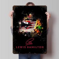 Lewis Hamilton 2018 Printed Posters Customizable Wall Art Retro Vintage Metal Tin Signs for Home Room Bar Accessories Desk Decor 20X30CM
