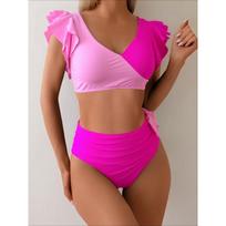 European and American Popular Split Bikini Swimsuit High Sense Hot Spring Vacation High Waist Bikini Swimsuit S
