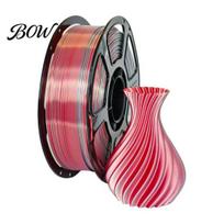 Two Color Silk Filament PLA 3D Printer 1.75mm, Red Silver Dual Filament, Printing Accessories for DIY Projects, Models and Crafts Spool raudona