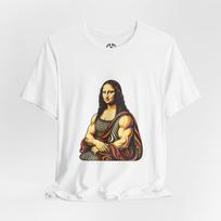 Muscle Mona Lisa Tee | Renaissance Art Parody, Strength Illustration L