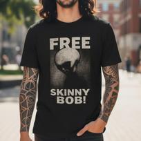 Free Skinny Bob T-Shirt Alien UFO Shirt Graphic Tee Black Tee Conspiracy Style Vintage Meme Shirt Gift For Believer Space Fan ET Lover 2XL