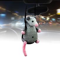 Handmade Knitted Car Hanging Ornament Pendant Screaming Possum Ornament  Rearview Mirror B