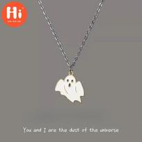 Hi Black Little Devil Halloween funny pendant necklace couple cute soft cute hoodie chain European and American imp alloy accessories