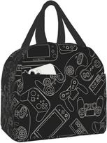 Colorful Joystick Game Lunch Bag Compact Tote Bag Reusable Lunch Box Container for Women Men School Office Work Picnic 22x20x13CM smėlis