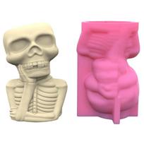 Skull Man Gypsum Silicone Mold Diy Succulents Concrete Flower Pot Vase Plaster Cement Mold Clay Mold Candle Holder Mold 1