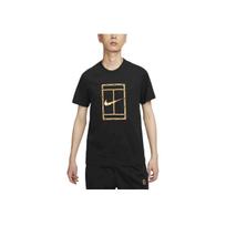 Nike Dri-Fit Heritage Court Quick-Dry Tennis Comfortable Fashion Round Neck Short Sleeve T-Shirt Men Tops Black HF6218-010 M