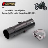Ninja 400 Z400 Nerūdijančio Plieno Vidurinis Vamzdis Išmetimo Sistemos Vamzdis, Neardantis Montavimas 2017-2023 Modeliams