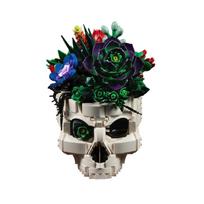 Artificial Succulent Bouquet Arrangement with Skull Vase Decorative Plant Set for Home Office Table Centerpiece Indoor Display One Size