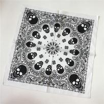 Skull Cashew Pattern Hip Hop Scarf Sun Protection 100% Cotton Material Printed Shawl Windproof Cotton Square Towel Women's