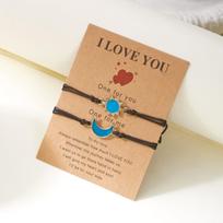 Lovely Noctilucent Sun Moon Couple Bracelet Set for Women Delicate Heart Couple Theme Bracelet Party Jewellery Accessories