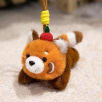 Cute Red Panda Pull String Plush Toy Shoulder Perching Raccoon Snap Bracelet Headband Zoo Gift see details