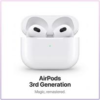 3rd Generation AirPods 3 Bluetooth 5.0 Wireless Earbuds Adaptive EQ Dual Mic Sweatproof Sport Headset Long Battery Life Auto Pop Up Earphones