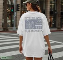 Comfort Colors Surf Shirt: Coastal Retro Beach Tee L