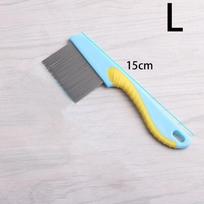 Stainless Steel Pet Hair Comb Seahorse Shape Lice Comb Pet Hair Accessories Dog Flea Comb  Massage blue-L