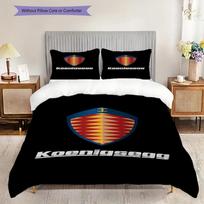 Koenigsegg Luxury Supercar Emblem Bedding (1 * duvet cover + 2 * pillowcase, without core) 2D Flat Soft and comfortable Duvet cover and pillowcase 135x200cm