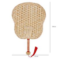 TaTanice, Paddle Fan, Wheat Straw Fan Handmade Woven Traditional Large Paddle Fan, Men's Banana Leaf Round Fan