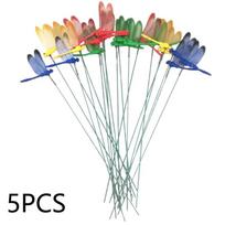5/10pcs Vibrant 3D Dragonfly Outdoor Ornaments Colorful Waterproof Decor for Garden Yard Flower Arrangement Planter A1