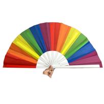 Cooling Folding Dance Fan Gradient Colorful Chinese Kung Fu Fan Rainbow Handheld Fan  Halloween Style 11