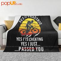 E Bike Meme Gift Ebike Quotes Yes Life Is Electric Ultra-Soft Blanket Quilt Winter Sofa Cover Bed Covers Size: 75*100cm, Weight: 230 GSM