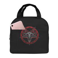 Baphomet Goat Head Print Lunch Bags Insulated Bento Box Lunch Tote Leakproof Picnic Bags Thermal Bag for Woman Girl School One Size