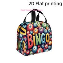 1pc, Vibrant Bingo Balls And Stars Against a Dark Backdrop. Printed Insulated Cooler Bag - a Reusable Portable Hot And Cold Bag One Size