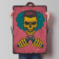 Vaping Skull Tinplate Posters Customizable Wall Art Retro Vintage Metal Signs for Home Room Garage Decoration Aesthetic Garden 20X30CM