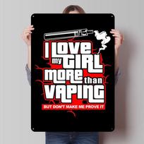 Vape Love My Girlfriend Tinplate Posters Customizable Wall Art Retro Vintage Metal Signs for Home Room Bathroom Decor Wand Deko 20X30CM