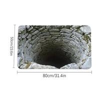 Optical Illusion Door Mat Stone Well Illusion Non-Slip Doormat 20x32 Inch Machine Washable Rugs for Indoor Outdoor Bathroom