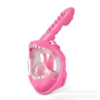 Kids Full Face Snorkel Mask With Dry Top Tube Anti-Fog Silicone PC Lens Swimming Diving Ages 4-10 XS Ages 4-10