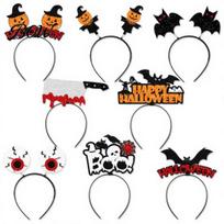 Halloween Costume Props 8 Pcs Headband for Kids Adults, Glitter Pumpkin Headpiece Women Eyeball Bat Hairband Costume, Cosplay Party Favors