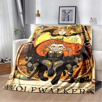 Wolfwalkers Cartoon Movie Flannel Throw Blanket Soft Warm Sofa Bed Cover Vintage Fantasy Wolf Art Nap Blanket Gift For Anime Fans 80cm x 120cm