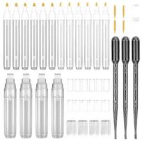 16 Pcs Refillable White Paint Pens, Acrylic Paint Markers, with 6 Replaceable Pen Tips and 3 Ml Dropper for Touch Up,DIY