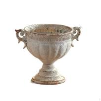 European Style Urn Vase Rustic Finish Vintage Iron Decorative Table Piece Retro