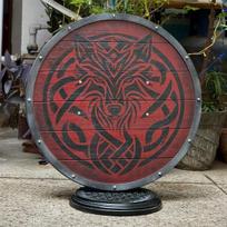Viking Wolf Round Shield Norse Wooden Warrior Shield for LARP, Cosplay, Reenactment Wall Display Handcrafted Battle Prop