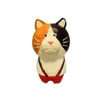 Cartoon Wood Carving Cat Ornament Handmade Unique Hand Engraving Cat Decorations Traditional Cat Figurines Gift Giving