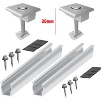 Solar Panel Module Clamp PV Aluminum Alloy Solar Middle Clamp Bracket Rail Fastening Rail Trapezoidal Roof Mount Kit