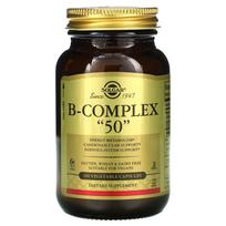 Solgar, B grupės vitaminų kompleksas  50 , 100 vegetarinių kapsulių