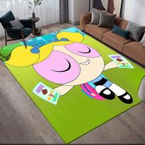 Cute Powerpuff Girls Cartoon Style Square Area Rug, Non-Slip Floor Mat for Living Room, Perfect Gift for Fans.chl 60x90cm