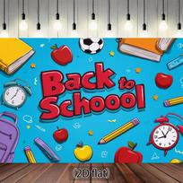 2D School Welcome Backdrop,  Back to School  Photography Background 47.2x31.5inch/120*80cm