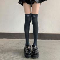 Kawaii Cartoon Cat Panda Thigh High Socks Over Knee Elastic Stockings Women Girls Autumn Winter Solid Color Warm Tights Cute One Size