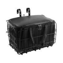 Metal Front Handlebar Bicycles Basket Bike Frame Basket with Removable Liner Bag Folding Rear Bike Basket Easy to Use 1 gray