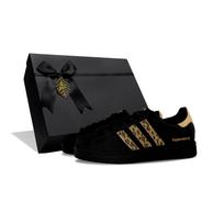 Adidas Originals Superstar 2 Leopard Print Abrasion Resistant Low top Skateboard Shoes Unisex Black JI0079(Team1246-SBOX) 43⅓ black