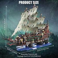 2159PCS Pirate Ship Building Kits with Lights MOC Flying Dutchman Model Toys Boat Ghost Ship Building Blocks Sets Adults Gifts
