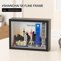 MOC Skyline Photo Building Block City View Lindon New York Shanghai Paris Dubai Assembled 3D Model Mini Brick Christmas Gifts