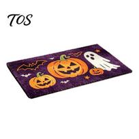 Non-slip Backing Door Rug Halloween Bath Mat, Pumpkin Ghost Bat Pattern Bathroom Rug, Decorative Indoor Outdoor Mat Machine Washable Non-Slip 30x40cm A