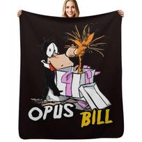 Bill and Opus Throw Blanket Warm Comfortable Blanket for Office Napping Size: 75*100cm, Weight: 230 GSM